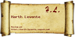 Harth Levente névjegykártya